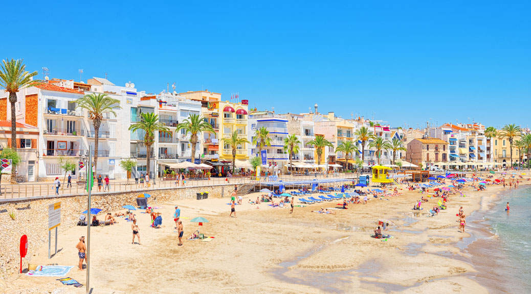 View of the beach and the sea shore, Barcelona