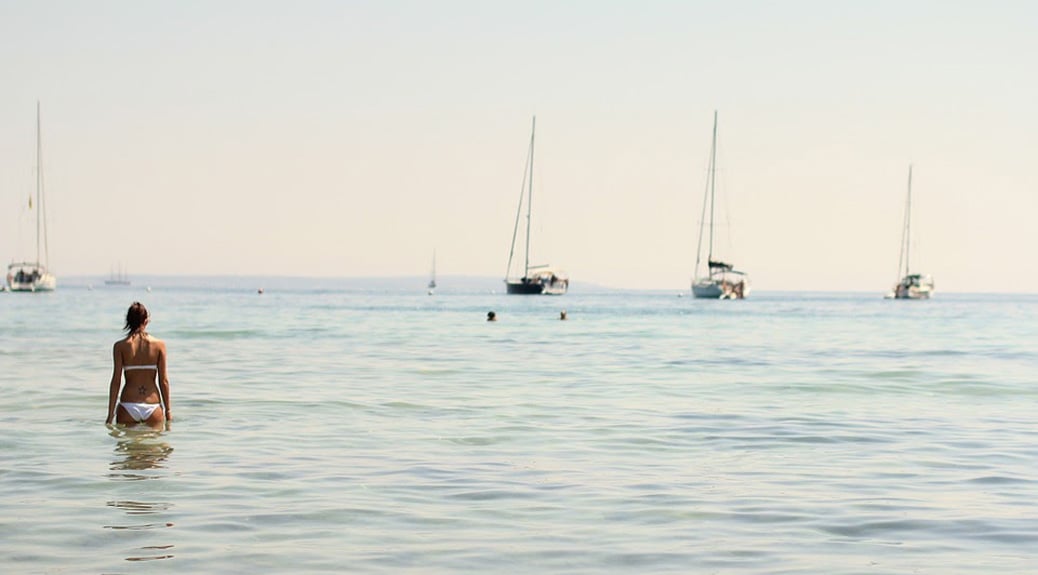 A woman at Balearic Islands beach