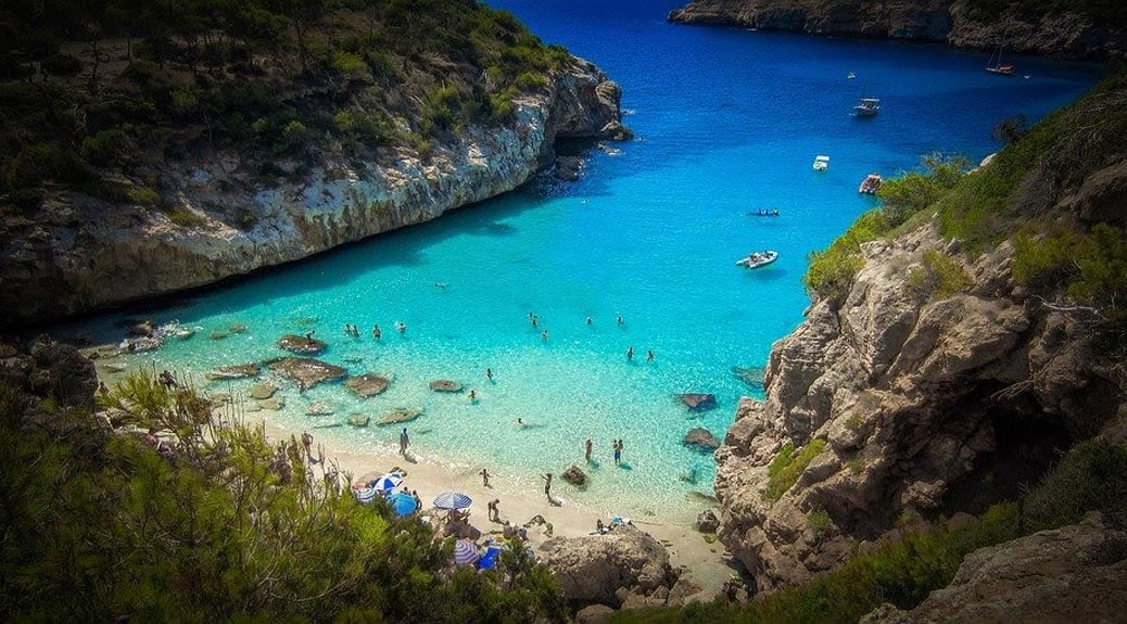 A Panoramic view of Balearic Islands beach