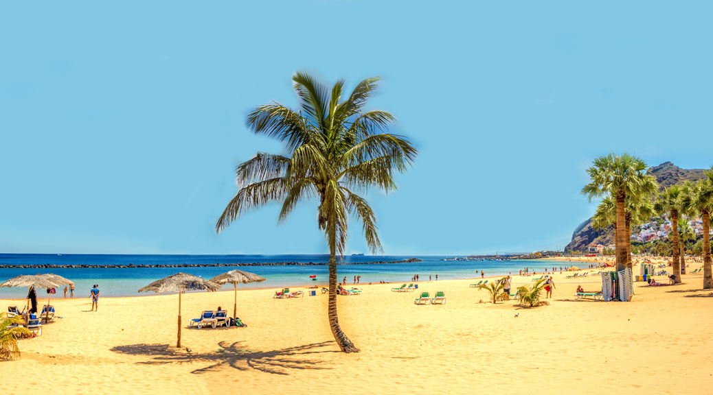 beautiful Teresitas beach in Tenerife