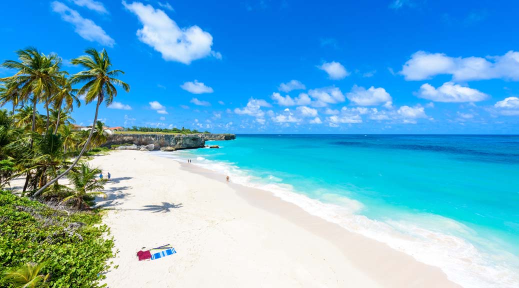 beautiful white sandy beach in bottom bay barbados