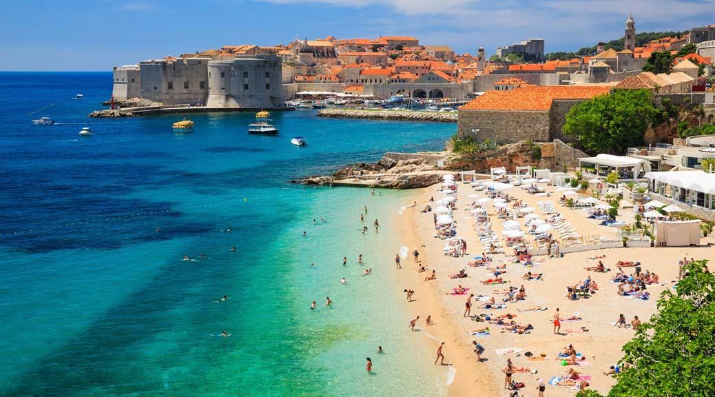 June holidays Dubrovnik old town Croatia beach