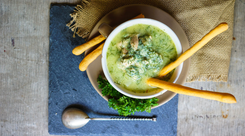 Mouth watering Chicken Soup Avgolemono greece