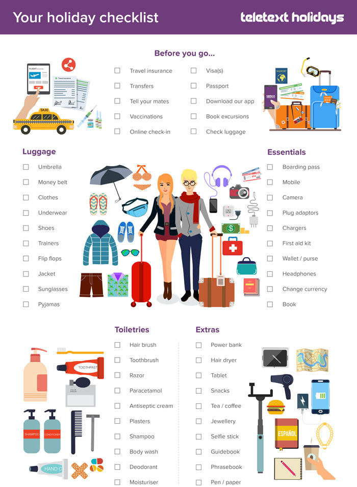 Teletext Holidays Travel checklist 