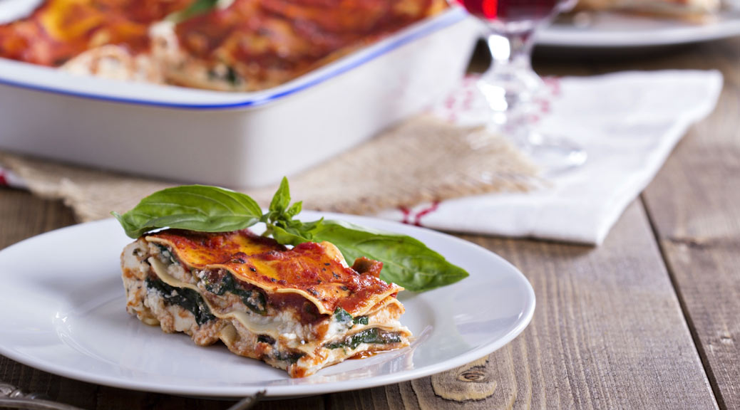 turkish tofu and spinach borek served on a white plate