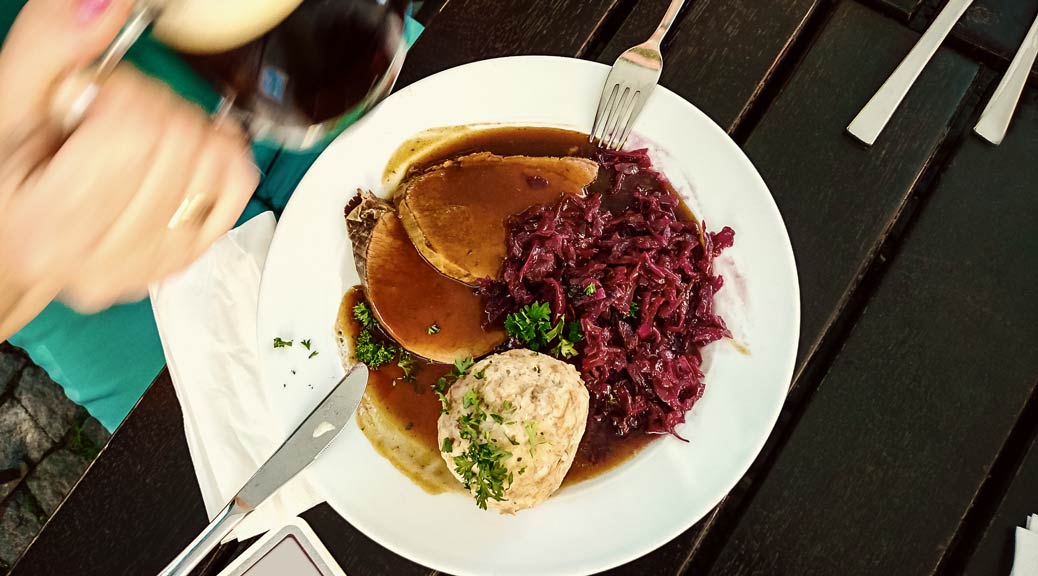  Bavarian Sauerbraten of beef, bread dumplings