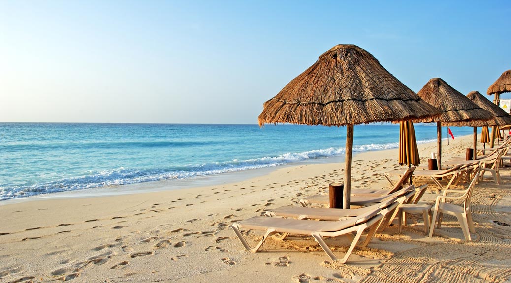 amazing looking beach and chairs in cancun