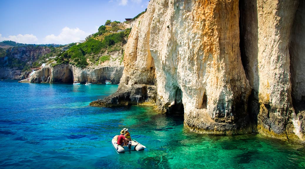 Blue caves on Zakynthos island, Greece