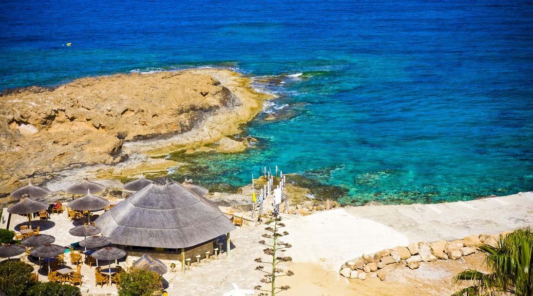 Protaras colourful beach resort Cyprus